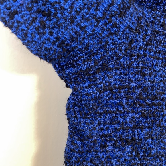 Croft & Barrow XXL Blue Black Wide Collar Shirt Blouse - Picture 6 of 12